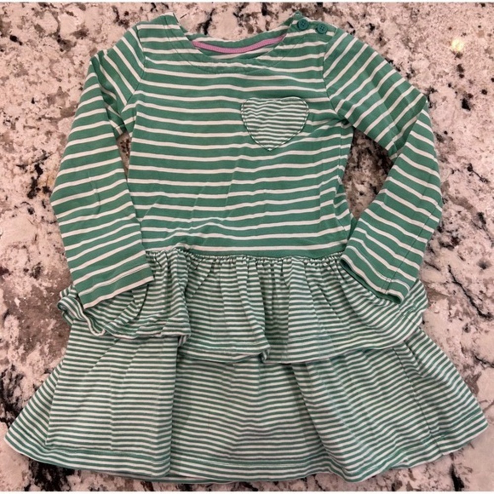 Mini Boden soft ruffle striped dress 3-4T‎